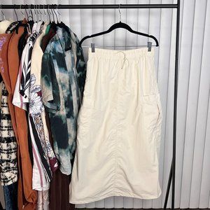 Love Tree - Drawstring Cargo Maxi Skirt (Cream)